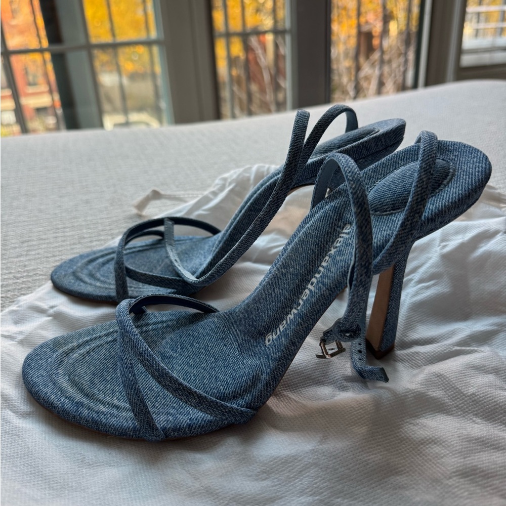 Alexander Wang Denim Strappy Heels